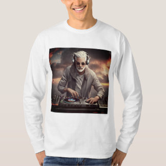 White gray -haired play in the clouds T shirt