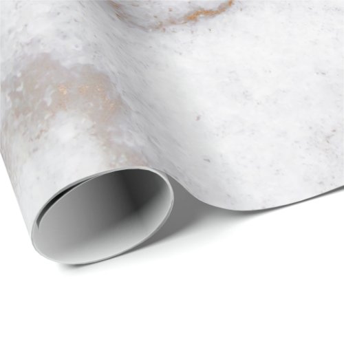 White Gray Marble Champaign Gold Carrara Shiny Wrapping Paper
