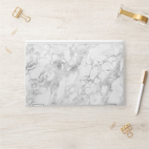 White Gray Marble Classic Elegant Beauty Glitzy HP Laptop Skin