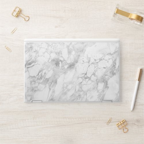 White Gray Marble Classic Elegant Beauty Glitzy HP Laptop Skin