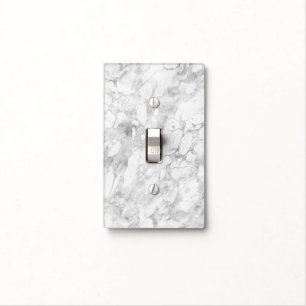 White Gray Marble Classic Elegant Beauty Glitzy Light Switch Cover