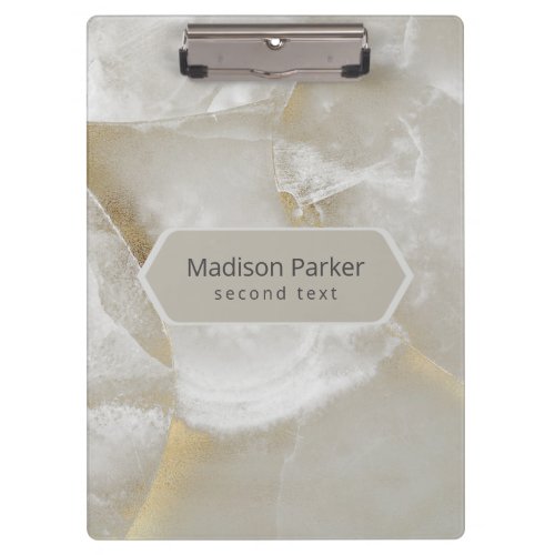 White  Gray Marble  Clipboard