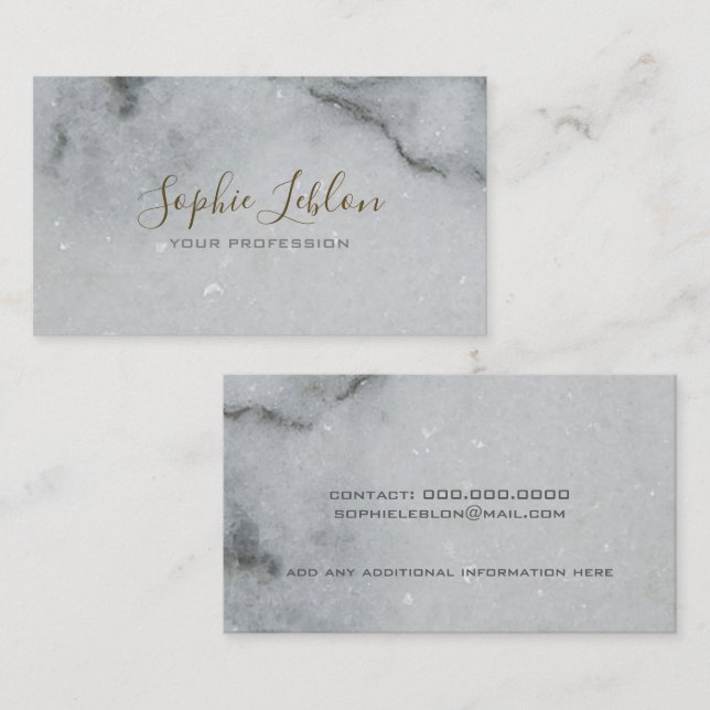 white/gray marble elegant business card (Front/Back)
