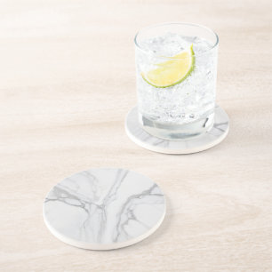 White Gray Marble Minimal Elegant Coaster