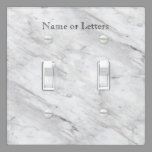 White Gray Marble Modern Personalized Light Switch Cover