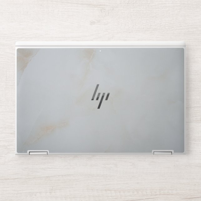 White Gray Marble Stone Texture HP Laptop Skin (Front)