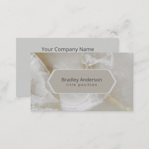 White  Gray Marble with Gold  Business Card