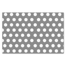 White Gray Medium Polka Dot Party, Winter Wedding Tissue Paper