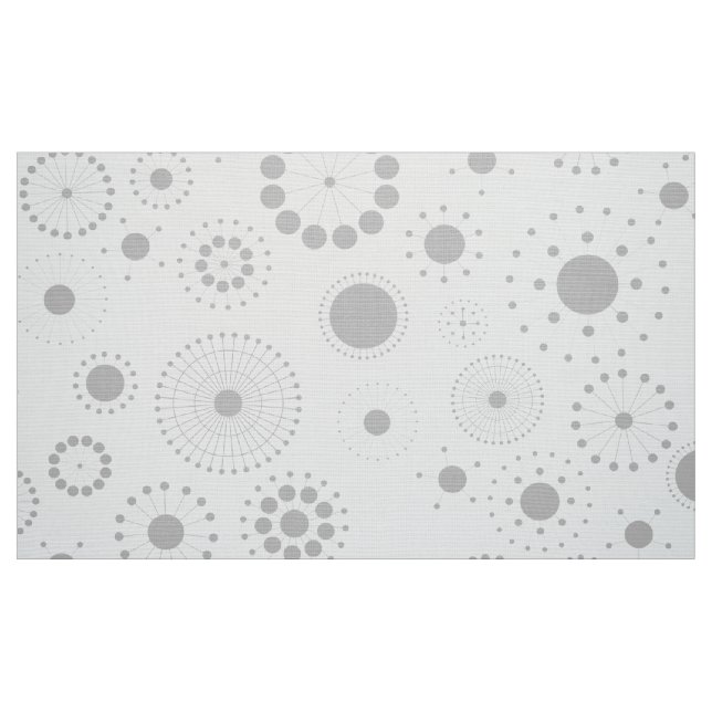 White & Gray Modern Geometric Pattern Fabric (Fat Quarter)