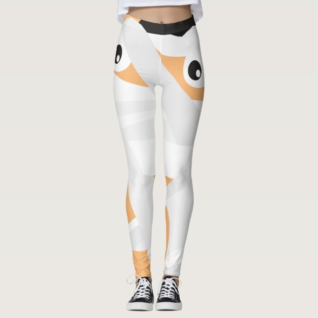 white gray mummy wraped halloween leggings (Front)