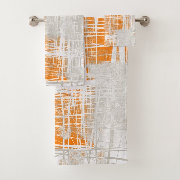 White Gray Orange Abstract Bath Towel Set Zazzle   White Gray Orange Abstract Bath Towel Set R115ba2c5b79948a1abf8e05a32540372 Ezaga 630 