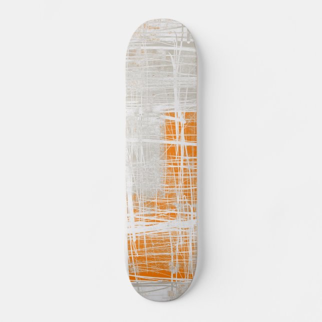 White gray orange abstract skateboard (Front)