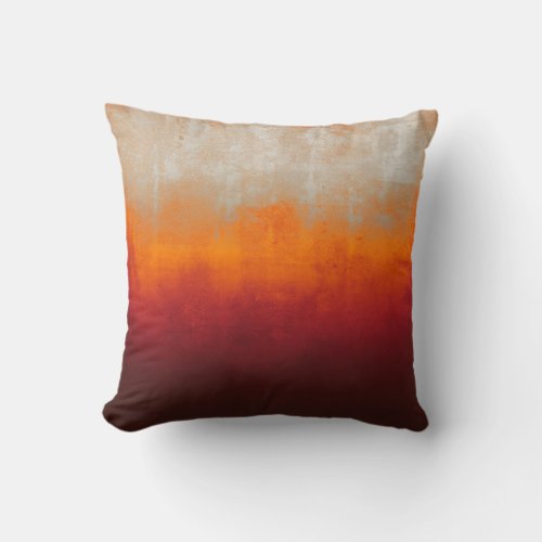 White Gray Orange Red Burgundy rustic abstract Throw Pillow