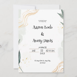 White Gray Pastel Wedding Invitation