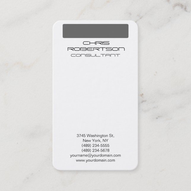 White Gray Pattern Attractive Charm Business Card (Front)