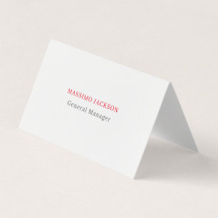 White gray red exclusive unique private business card