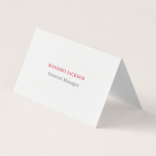 White gray red exclusive unique private business card
