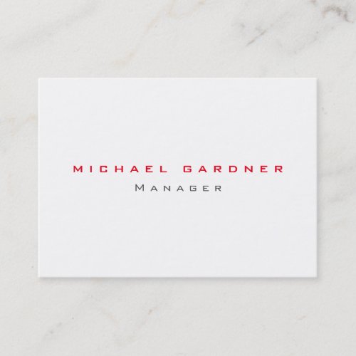 White gray red exclusive unique private business card