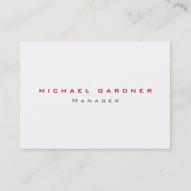 White gray red exclusive unique private business card (Front)