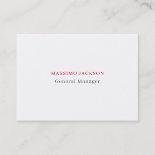 White gray red exclusive unique private business card