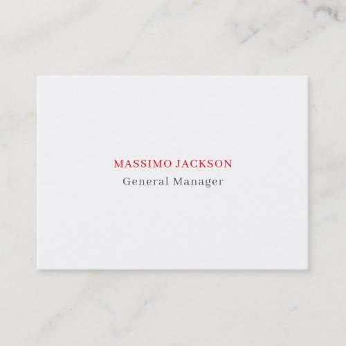 White gray red exclusive unique private business card