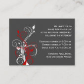White, Gray, Red Floral Reception Enclosure Card (Back)