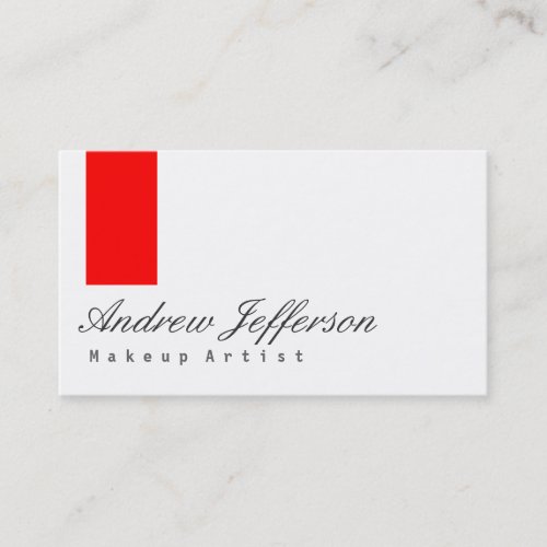 White Gray Red Professional Artist Business Card