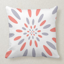 White, Gray & Salmon Color Throw Pillow
