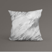 White Gray Silver Glam Marble