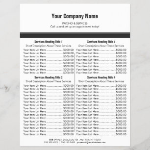 White Gray Simple Border Price List 4 Flyer