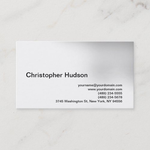 White Gray Simple Plain Business Card