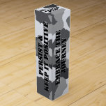 White Gray Snow Camouflage Custom Merry Christmas Wine Box