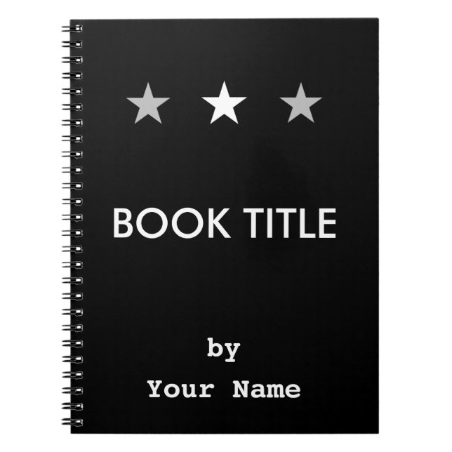 White & Gray Stars Your Book Project - Notebook (Front)
