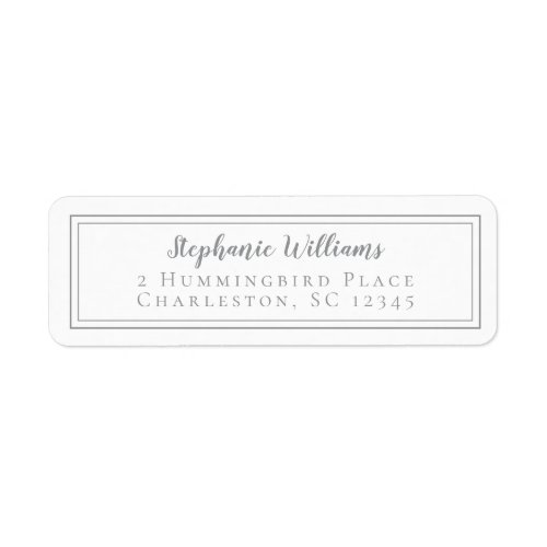 White Gray Wedding RSVP Modern Simple Chic Label