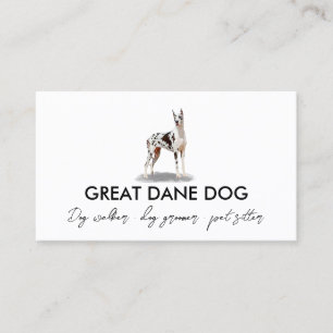 White Great Dane Harlequin Dog Business Card