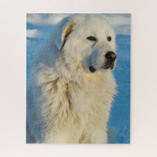White Great Pyrenees Livestock Guardian Dog Jigsaw Puzzle