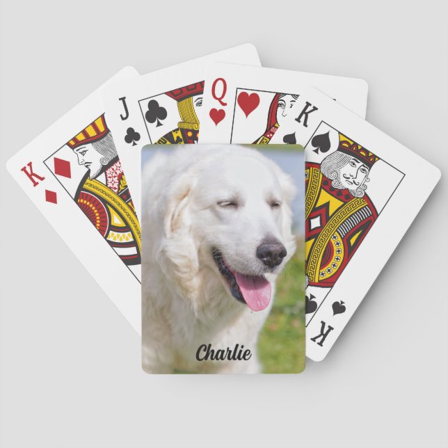 White Great Pyrenees Livestock Guardian Dog Poker Cards (Back)