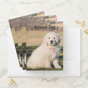 White Great Pyrenees Livestock Guardian Dog Puppy Pocket Folder