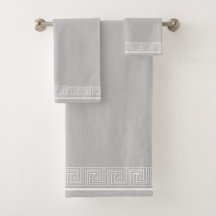 White Grecian Frieze Design Grey