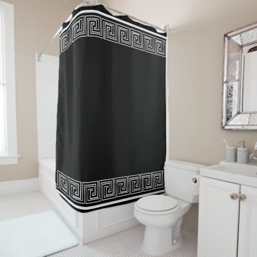 White Grecian Frieze Design Shower Curtain