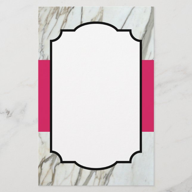 White greek marble fuchsia modern design paper (Front)