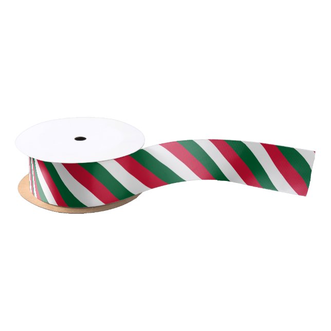 White, green and red colour ribbon (Spool)