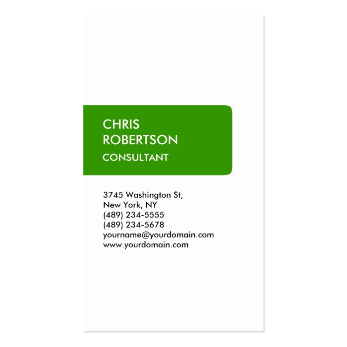 White Green Attractive Charming Business Card