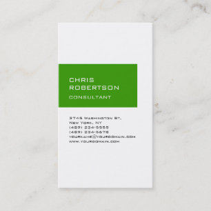 White Green Attractive Charming Business Card