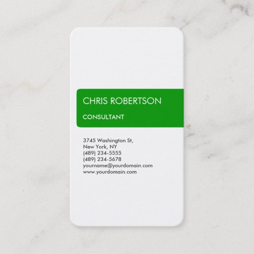 White Green Attractive Charming Business Card