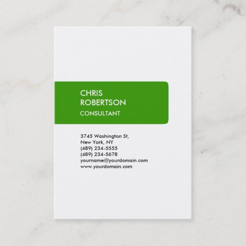 White Green Attractive Chubby Business Card