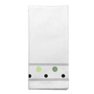 White Green Black Polka Dots Cloth Napkin