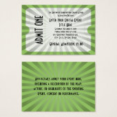 White/Green Event Ticket, Lg Business Card Size (Front & Back)