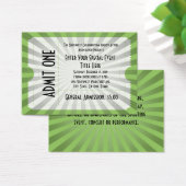 White/Green Event Ticket, Lg Business Card Size (Desk)