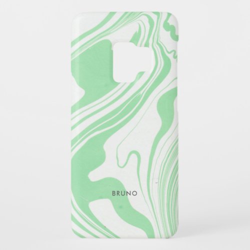 White  Green Fluid Colors Marbling Case_Mate Samsung Galaxy S9 Case